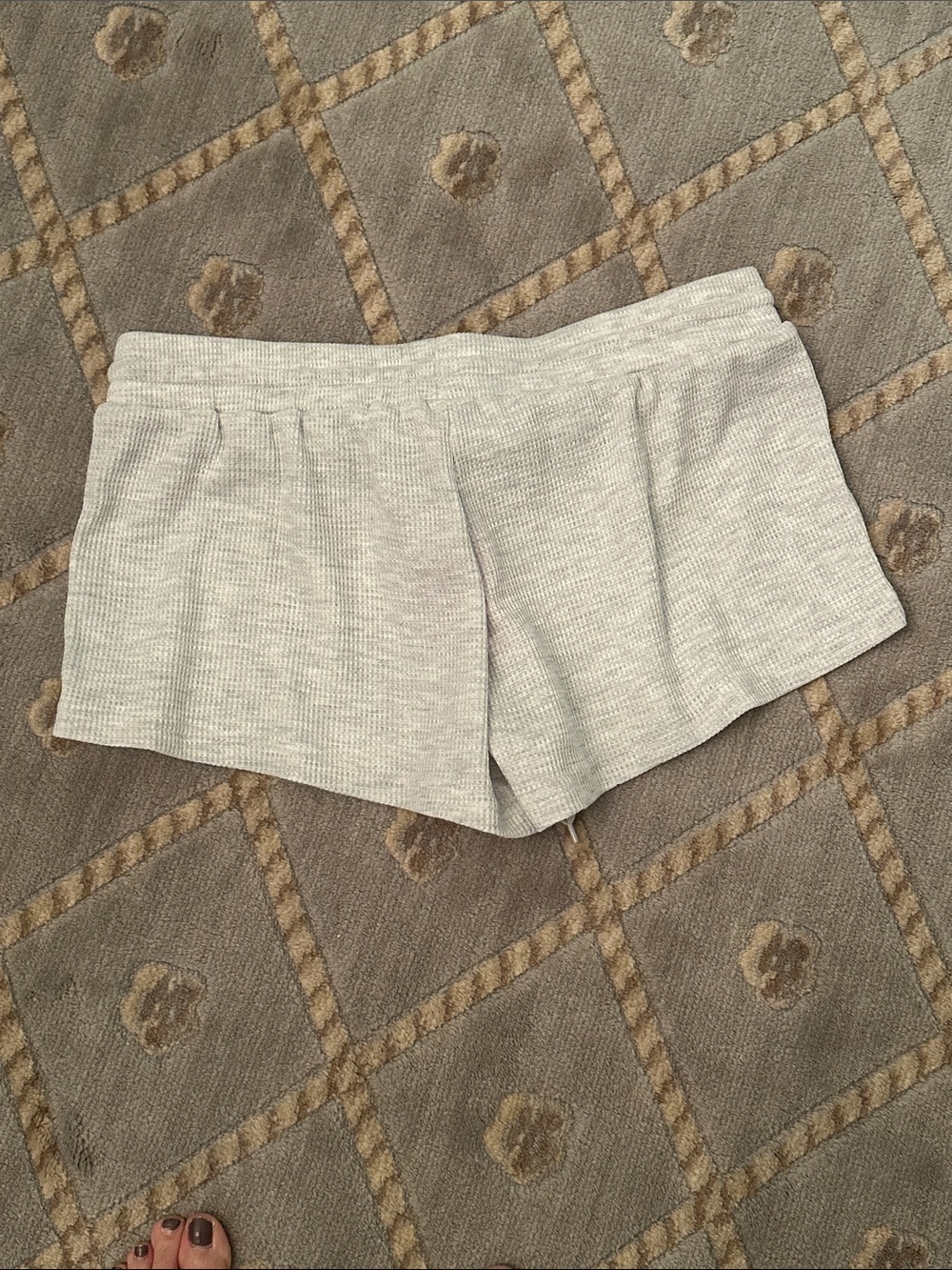Edikted Light Gray Ribbed Lounge Shorts with Drawstring - Picture 5 of 5